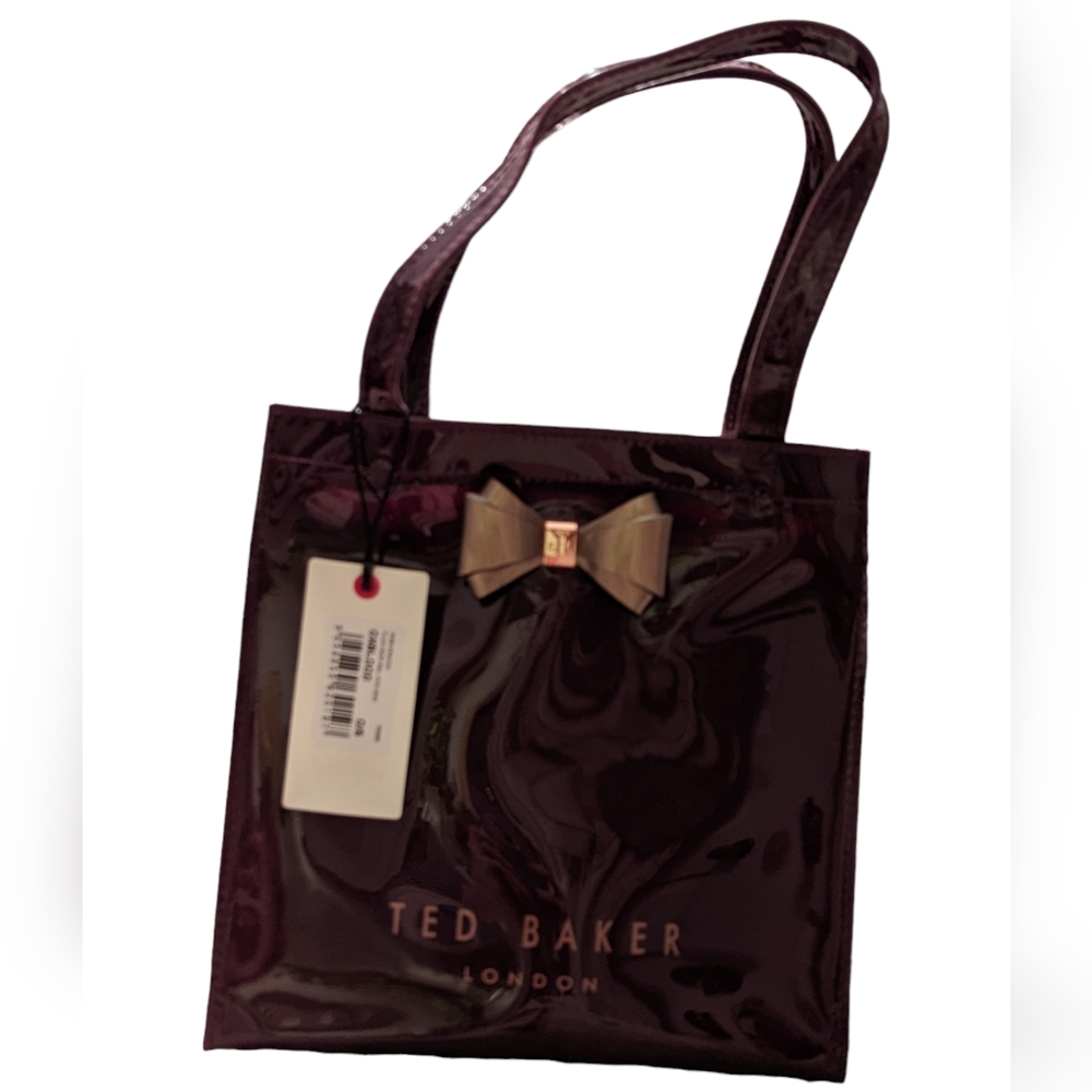 NWT/AUTHENTIC TED BAKER ARACON OX BLOOD COLORED BOW BAG